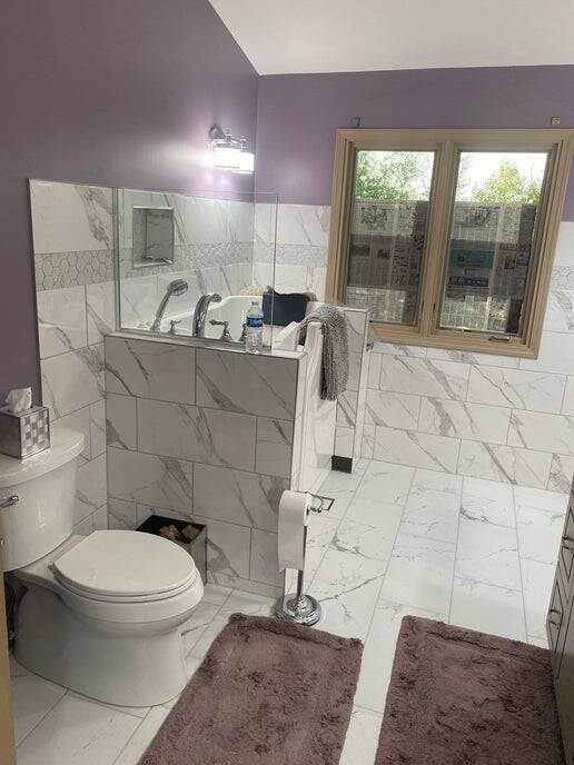 Custom Calacatta Shower Transformation